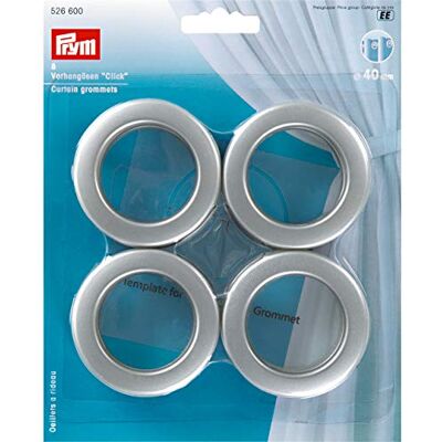 Prym Oeillet, Plastic, Argent, Taille 25 mm, Set de 8 Pièces Prym Oeillet, Plastic, Argent, Taille 25 mm, Set de 8 Pièces