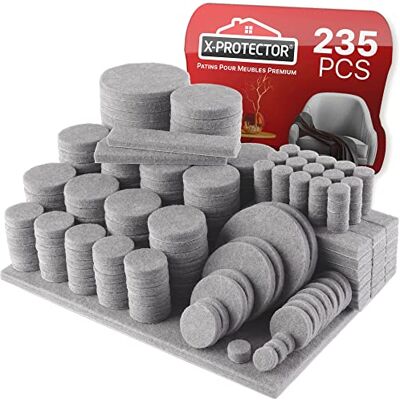 X-Protector 235 PCS Patins en Feutre Auto-Adhésifs Patins pour Meubles Gris Patin Meuble Premium Grande Quantité de Patin Feutre Autocollant Patins Glisseurs pour Meubles X-Protector 235 PCS Patins en Feutre Auto-Adhésifs Patins pour Meubles Gris Patin Meuble Premium Grande Quantité de Patin Feutre Autocollant Patins Glisseurs pour Meubles