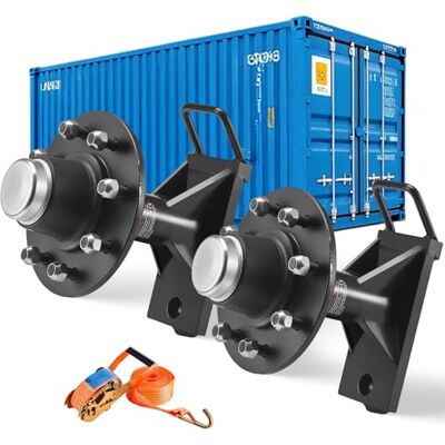 VEVOR Kit de roues de conteneur d'expédition à 8 pattes Axe robuste avec cliquet d'arrimage Déplace 6 m 12 m Transport sécurisé pour quai, entrepôt, chantier, noir VEVOR Kit de roues de conteneur d'expédition à 8 pattes Axe robuste avec cliquet d'arrimage Déplace 6 m 12 m Transport sécurisé pour quai, entrepôt, chantier, noir
