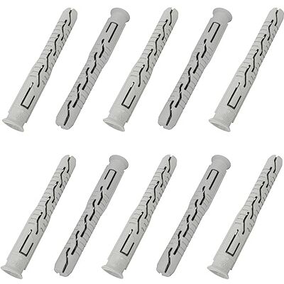 AERZETIX C67082 Lot de 10 chevilles universelles diamètre 10 x 80 mm avec col biseauté/fraisé – En polyamide – Fixation de maçonnerie béton, brique, parpaing, bâtiment, construction à vis AERZETIX C67082 Lot de 10 chevilles universelles diamètre 10 x 80 mm avec col biseauté/fraisé – En polyamide – Fixation de maçonnerie béton, brique, parpaing, bâtiment, construction à vis
