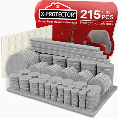 X-Protector 215 PCS Patins en Feutre + 64 Butées Caoutchouc Patins pour Meubles Gris Patin Feutre Autocollant Patins Glisseurs pour Meubles Protégez Vos Sols! X-Protector 215 PCS Patins en Feutre + 64 Butées Caoutchouc Patins pour Meubles Gris Patin Feutre Autocollant Patins Glisseurs pour Meubles Protégez Vos Sols!