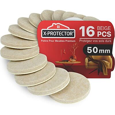 X-Protector Patins en Feutre Auto-Adhésifs 16 PCS 50 mm Patins pour Meubles Beige Patin Meuble Premium Patin Feutre Autocollant Patins Glisseurs pour Meubles X-Protector Patins en Feutre Auto-Adhésifs 16 PCS 50 mm Patins pour Meubles Beige Patin Meuble Premium Patin Feutre Autocollant Patins Glisseurs pour Meubles