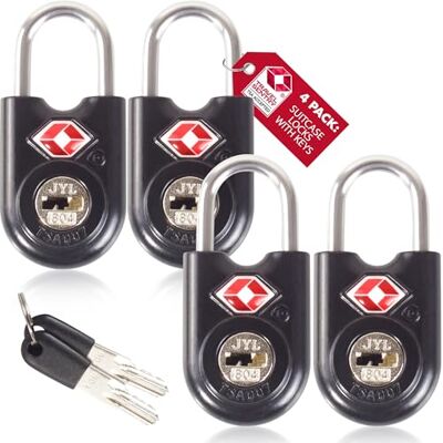 OW-Travel Cadenas Clé Valise Avion, Petit Cadenas TSA à Clé Noir 4 Pcs Cadenas TSA valise avion pour bagages, casiers, sacs à dos, camping, mini cadenas valise clé antivol pour voyage avion USA OW-Travel Cadenas Clé Valise Avion, Petit Cadenas TSA à Clé Noir 4 Pcs Cadenas TSA valise avion pour bagages, casiers, sacs à dos, camping, mini cadenas valise clé antivol pour voyage avion USA