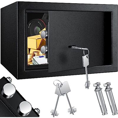 KESSER ® Coffre-fort de meubles avec serrure à double panneton, coffre-fort Armoire à monnaie Coffre-fort mural au sol 31 x 20 x 20 cm avec 2 x clés et vis de fixation KESSER ® Coffre-fort de meubles avec serrure à double panneton, coffre-fort Armoire à monnaie Coffre-fort mural au sol 31 x 20 x 20 cm avec 2 x clés et vis de fixation