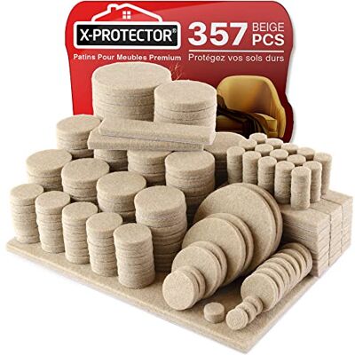X-Protector 357 PCS Patins en Feutre Auto-Adhésifs Patins pour Meubles Beige Patin Meuble Patin Feutre Autocollant Patins Glisseurs pour Meubles Protégez Vos Sols! X-Protector 357 PCS Patins en Feutre Auto-Adhésifs Patins pour Meubles Beige Patin Meuble Patin Feutre Autocollant Patins Glisseurs pour Meubles Protégez Vos Sols!