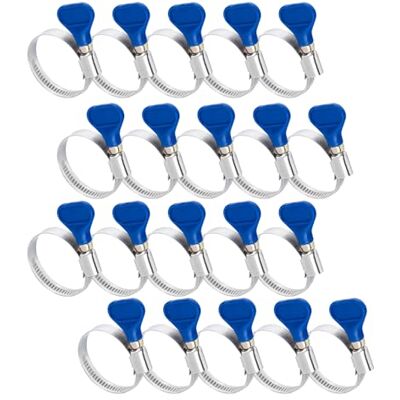 POWERTEC 70247-P4 Lot de 20 colliers de serrage à vis moletée en acier inoxydable de 3,8 cm pour tuyau de piscine hors sol et tubes en PVC, collier de serrage à vis sans fin POWERTEC 70247-P4 Lot de 20 colliers de serrage à vis moletée en acier inoxydable de 3,8 cm pour tuyau de piscine hors sol et tubes en PVC, collier de serrage à vis sans fin