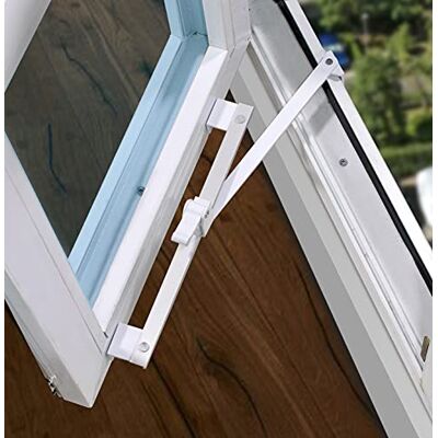 MOTT Entrebâilleur de fenêtre à battant avec vis pour fenêtres en UPVC, support de fenêtre en acier pour sécurité enfant MOTT Entrebâilleur de fenêtre à battant avec vis pour fenêtres en UPVC, support de fenêtre en acier pour sécurité enfant