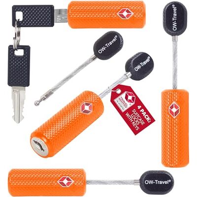 OW-Travel Cadenas Valise Avion, Mini Cadenas TSA à Câble à Clé Orange 4 Pcs Cadenas Valise Avion, Mini Cadenas TSA à Câble à Clé Orange 4 Pcs OW-Travel Cadenas Valise Avion, Mini Cadenas TSA à Câble à Clé Orange 4 Pcs Cadenas Valise Avion, Mini Cadenas TSA à Câble à Clé Orange 4 Pcs