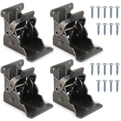 Lauviomify Lot de 4 pieds de table pliables En acier galvanisé 40 vis incluses Noir Lauviomify Lot de 4 pieds de table pliables En acier galvanisé 40 vis incluses Noir