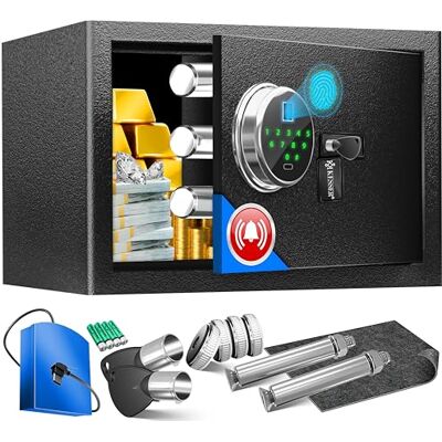 KESSER Coffre-fort électrique avec empreinte digitale et clé S Batterie d'urgence Électronique 3 x Verrouillage à double boulon Mural au sol Pour KESSER Coffre-fort électrique avec empreinte digitale et clé S Batterie d'urgence Électronique 3 x Verrouillage à double boulon Mural au sol Pour