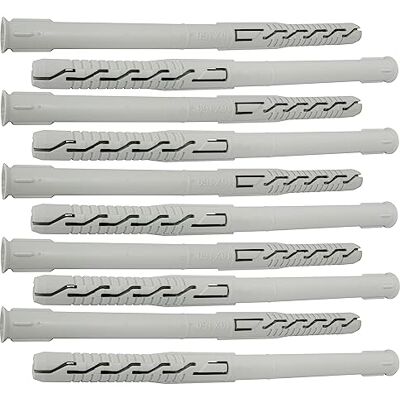 AERZETIX C67086 Lot de 10 chevilles universelles Ø 10 x 160 mm avec col biseauté/fraisé En polyamide Fixation maçonnerie béton brique parpaing bâtiment vis construction AERZETIX C67086 Lot de 10 chevilles universelles Ø 10 x 160 mm avec col biseauté/fraisé En polyamide Fixation maçonnerie béton brique parpaing bâtiment vis construction