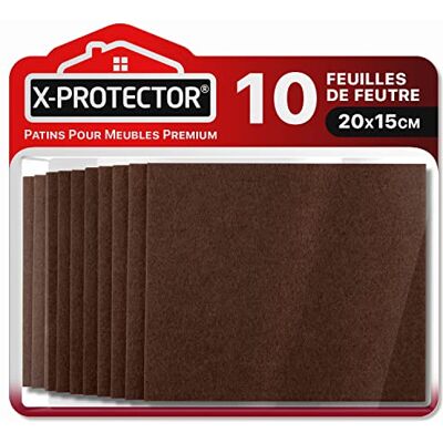 X-Protector Patins en Feutre Auto-Adhésifs 10 PCS 20 x 15 cm Patins pour Meubles Marron Patin Meuble Premium Patin Feutre Autocollant Patins Glisseurs pour Meubles X-Protector Patins en Feutre Auto-Adhésifs 10 PCS 20 x 15 cm Patins pour Meubles Marron Patin Meuble Premium Patin Feutre Autocollant Patins Glisseurs pour Meubles