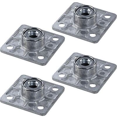 Gedotec Lot de 4 plaques de fixation pour pieds réglables Vis de réglage Pieds de meubles Plaque carrée avec filetage M8 Connecteur de pieds de table en acier galvanisé Plaques de montage à Gedotec Lot de 4 plaques de fixation pour pieds réglables Vis de réglage Pieds de meubles Plaque carrée avec filetage M8 Connecteur de pieds de table en acier galvanisé Plaques de montage à