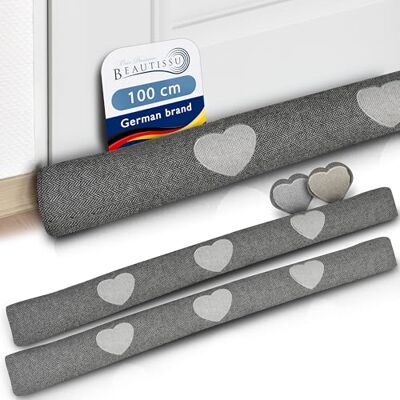 Beautissu Tuuli HR 2x Bas de Porte 100 cm Poids 1 kg en Coton – comme Boudin de Porte ou Boudin de Fenêtre Contre Le Froid – Coussin de Porte Anthracite Robuste avec Remplissage et Tenue Ferme Beautissu Tuuli HR 2x Bas de Porte 100 cm Poids 1 kg en Coton – comme Boudin de Porte ou Boudin de Fenêtre Contre Le Froid – Coussin de Porte Anthracite Robuste avec Remplissage et Tenue Ferme