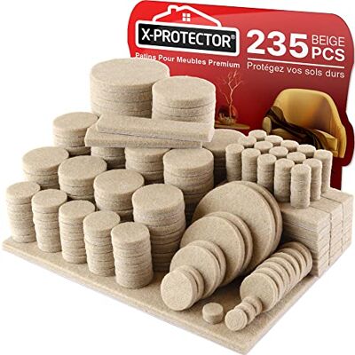 X-Protector 235 PCS Patins en Feutre Auto-Adhésifs Patins pour Meubles Beige Patin Meuble Patin Feutre Autocollant Patins Glisseurs pour Meubles Protégez Vos Sols! X-Protector 235 PCS Patins en Feutre Auto-Adhésifs Patins pour Meubles Beige Patin Meuble Patin Feutre Autocollant Patins Glisseurs pour Meubles Protégez Vos Sols!