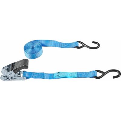 Connex DY270643 Lot de 4 sangles d'arrimage, pratiques, en 2 parties, 4,5 m x 25 mm, charge maximale : 500 kg, avec cliquet de serrage et crochets en S, en polyester, sangle de serrage, sécurité de Connex DY270643 Lot de 4 sangles d'arrimage, pratiques, en 2 parties, 4,5 m x 25 mm, charge maximale : 500 kg, avec cliquet de serrage et crochets en S, en polyester, sangle de serrage, sécurité de