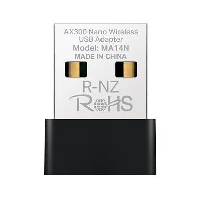MERCUSYS TP-Link MA14N AX300 WiFi 6 WiFi USB, Clé WiFi pour PC fixe, 287Mbps sur 2.4GHz, Adaptateur WiFi USB pour Windows 11/10/7, Design Nano MERCUSYS TP-Link MA14N AX300 WiFi 6 WiFi USB, Clé WiFi pour PC fixe, 287Mbps sur 2.4GHz, Adaptateur WiFi USB pour Windows 11/10/7, Design Nano