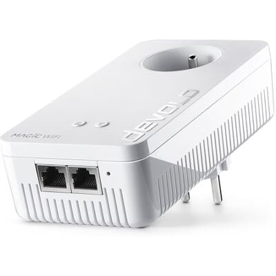 Devolo Magic 2 WiFi 6 next adaptateur CPL WiFi d'extension, jusqu'à 3.000 Mbits/s via WiFi 6, 2x port Ethernet Gigabit, prise integrée, blanc Devolo Magic 2 WiFi 6 next adaptateur CPL WiFi d'extension, jusqu'à 3.000 Mbits/s via WiFi 6, 2x port Ethernet Gigabit, prise integrée, blanc