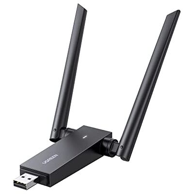 UGREEN Clé WiFi 5 Puissante AC1300 Adaptateur USB WiFi Antenne à Gain Élevé Double Bande 5GHz 2.4G, WPA2-PSK, Double Antenne à Gain Élevé Compatible avec Windows 11 10 8.1 8 7 UGREEN Clé WiFi 5 Puissante AC1300 Adaptateur USB WiFi Antenne à Gain Élevé Double Bande 5GHz 2.4G, WPA2-PSK, Double Antenne à Gain Élevé Compatible avec Windows 11 10 8.1 8 7