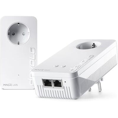 Devolo Magic 2 Kit de démarrage WiFi Next Adaptateur Wi-FI Jusqu'à 2 400 Mbit/s, Wi-FI, Prise Wi-FI, 2 Ports Gigabit LAN, dLAN 2.0, Blanc Devolo Magic 2 Kit de démarrage WiFi Next Adaptateur Wi-FI Jusqu'à 2 400 Mbit/s, Wi-FI, Prise Wi-FI, 2 Ports Gigabit LAN, dLAN 2.0, Blanc