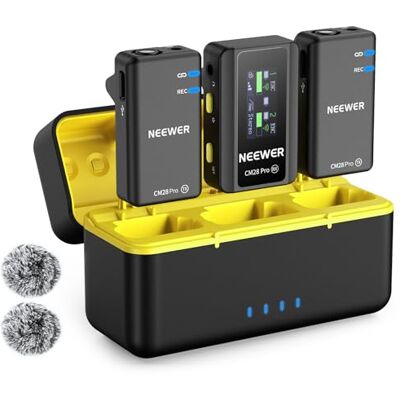 NEEWER CM28 Pro Microphone à rabat Lavalier sans fil avec étui de charge 48 KHz Audio sans compression 16 bits Annuler le bruit Stockage 4 Go Enregistrement 9 heures Compatible avec iPhone iPad NEEWER CM28 Pro Microphone à rabat Lavalier sans fil avec étui de charge 48 KHz Audio sans compression 16 bits Annuler le bruit Stockage 4 Go Enregistrement 9 heures Compatible avec iPhone iPad
