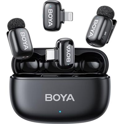 BOYA mini Micro Cravate, Micro Cravate sans Fil USB-C pour iPhone/ipad, USB-C, Certifié MFi, Ultra-léger, Réduction du Bruit, 30H Utilisation Micro Smartphone pour Tiktok Youtube Vlogging BOYA mini Micro Cravate, Micro Cravate sans Fil USB-C pour iPhone/ipad, USB-C, Certifié MFi, Ultra-léger, Réduction du Bruit, 30H Utilisation Micro Smartphone pour Tiktok Youtube Vlogging