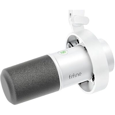 FIFINE USB/XLR Studio Micro Dynamique pour PC, RGB Cardioïde Microphone pour Gaming, Podcasting, Streaming, Broadcasting, Enregistrement Vocal, pour PS4/5 Mac PC Mixer Cartes Son Blanc FIFINE USB/XLR Studio Micro Dynamique pour PC, RGB Cardioïde Microphone pour Gaming, Podcasting, Streaming, Broadcasting, Enregistrement Vocal, pour PS4/5 Mac PC Mixer Cartes Son Blanc