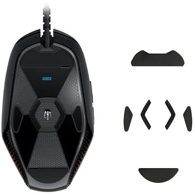 kwmobile Patin pour souris compatible avec Logitech G303 / G302 Pied de souris de remplacement autoadhésif en caoutchouc souple noir kwmobile Patin pour souris compatible avec Logitech G303 / G302 Pied de souris de remplacement autoadhésif en caoutchouc souple noir