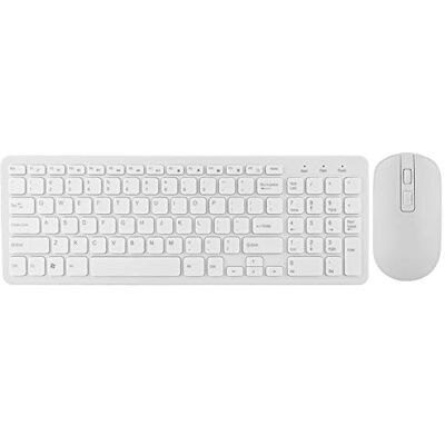 Bewinner Kit clavier et souris sans fil 2.4G Clavier multifonction avec 108 touches Kit T + R haute sensibilité pour souris 4D sans délai avec pavé antidérapant pour le jeu et le bureau(blanc) Bewinner Kit clavier et souris sans fil 2.4G Clavier multifonction avec 108 touches Kit T + R haute sensibilité pour souris 4D sans délai avec pavé antidérapant pour le jeu et le bureau(blanc)