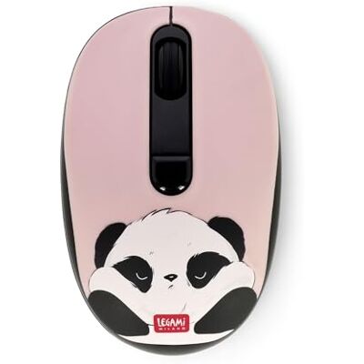 Legami Souris sans fil avec Récepteur USB Ultra Compact, Thème Panda, 3 Options de Vitesse, Matériel ABS, Connexion sans fil jusqu'à 10 m Legami Souris sans fil avec Récepteur USB Ultra Compact, Thème Panda, 3 Options de Vitesse, Matériel ABS, Connexion sans fil jusqu'à 10 m