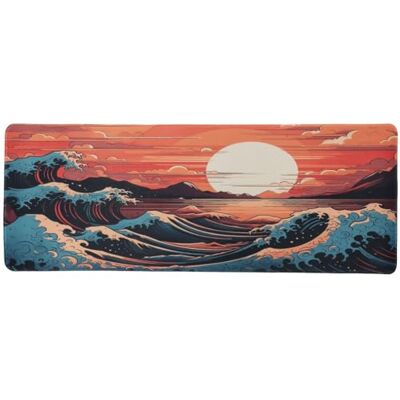lachineuse Tapis de souris XXL Vague Kanagawa et Soleil couchant Atmosphère Japonaise 800x300x3mm Antidérapant et hydrofuge Décoration de bureau Idée Cadeau Japon Asie lachineuse Tapis de souris XXL Vague Kanagawa et Soleil couchant Atmosphère Japonaise 800x300x3mm Antidérapant et hydrofuge Décoration de bureau Idée Cadeau Japon Asie