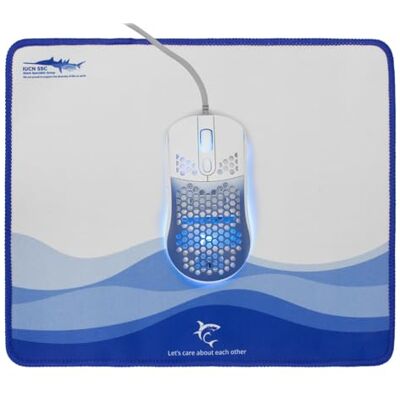 White Shark 837654 Souris Optique USB 7200dpi 6 Touches RGB avec Tapis de Souris 30x25 Blanc/Bleu White Shark 837654 Souris Optique USB 7200dpi 6 Touches RGB avec Tapis de Souris 30x25 Blanc/Bleu