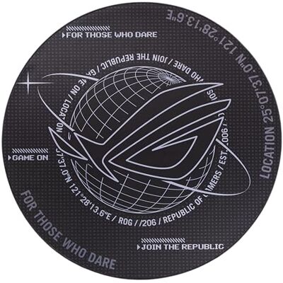 Asus Tapis Cosmic ROG en polyester et doté d'une base en caoutchouc antidérapant, résiste au frisage et supprime le bruit des roulettes de chaise. Asus Tapis Cosmic ROG en polyester et doté d'une base en caoutchouc antidérapant, résiste au frisage et supprime le bruit des roulettes de chaise.