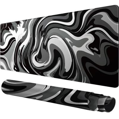 Rcege Grand tapis de souris pour bureau – Tapis de souris de jeu avec base antidérapante bords cousus, tapis de bureau pour clavier et souris Rcege Grand tapis de souris pour bureau – Tapis de souris de jeu avec base antidérapante bords cousus, tapis de bureau pour clavier et souris