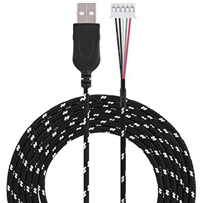 VBESTLIFE Câble de Remplacement USB pour Souris Kana, 2,2 mètres (Noir + Orange) VBESTLIFE Câble de Remplacement USB pour Souris Kana, 2,2 mètres (Noir + Orange)