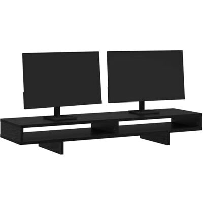 vidaXL Support de moniteur Noir 100 x 27 x 15 cm Bois d'ingénierie vidaXL Support de moniteur Noir 100 x 27 x 15 cm Bois d'ingénierie