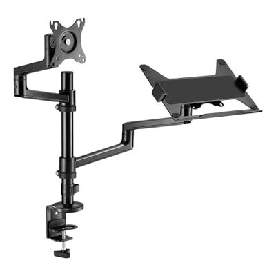 ICY BOX IB-MS622-T Support pour écran jusqu'à 32" et ordinateur portable jusqu'à 17,3" VESA 75 x 75/100 x 100, support ergonomique avec gestion des câbles, coussinets en silicone, réglable en hauteur ICY BOX IB-MS622-T Support pour écran jusqu'à 32" et ordinateur portable jusqu'à 17,3" VESA 75 x 75/100 x 100, support ergonomique avec gestion des câbles, coussinets en silicone, réglable en hauteur