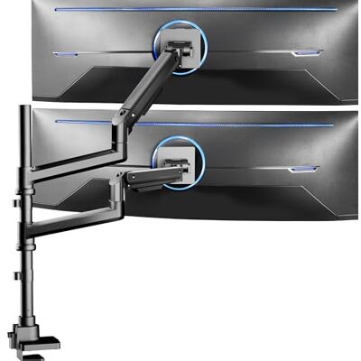 VIVO Support de bureau ultra large pour écrans jusqu'à 49", pince robuste, peut contenir 2 écrans ultra larges jusqu'à 20 kg, noir, STAND-V120K VIVO Support de bureau ultra large pour écrans jusqu'à 49", pince robuste, peut contenir 2 écrans ultra larges jusqu'à 20 kg, noir, STAND-V120K