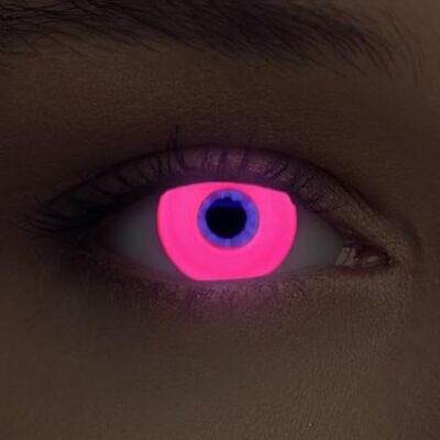 Designlenses lentilles lumière UV couleur rosa pour, effet de lueur, 1 paire (2 pcs), sans correction + étui à lentilles "Glowing Pink Designlenses lentilles lumière UV couleur rosa pour, effet de lueur, 1 paire (2 pcs), sans correction + étui à lentilles "Glowing Pink