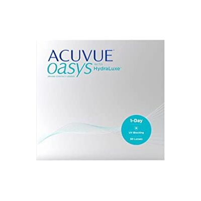 Acuvue Les lentilles journalières Oasys 1-Day aident à réduire la sensation de fatigue oculaire et sèche, lentilles de contact quotidiennes avec 0,5 dpt et BC 9, protection UV et port confortable, 90 Acuvue Les lentilles journalières Oasys 1-Day aident à réduire la sensation de fatigue oculaire et sèche, lentilles de contact quotidiennes avec 0,5 dpt et BC 9, protection UV et port confortable, 90