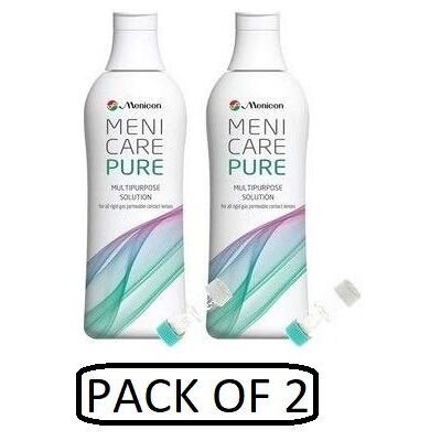 Menicon Lot économique (2 bouteilles) Menicare Pure Solution multifonctionnelle 250 ml pour toutes les lentilles de contact perméables aux gaz Menicon Lot économique (2 bouteilles) Menicare Pure Solution multifonctionnelle 250 ml pour toutes les lentilles de contact perméables aux gaz