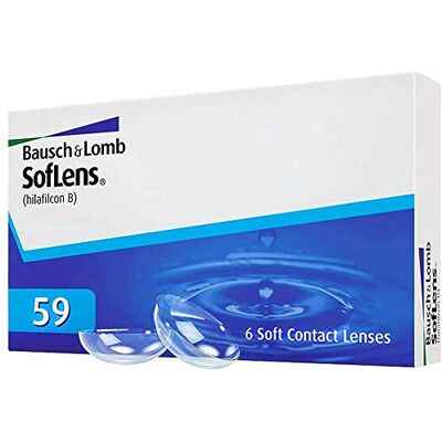 Soflens Bausch + Lomb Lot de 6 lentilles de contact sphériques souples pour 59 mois, BC 8,6 mm/Diamètre 14,2/-0,50 Dioptrie Soflens Bausch + Lomb Lot de 6 lentilles de contact sphériques souples pour 59 mois, BC 8,6 mm/Diamètre 14,2/-0,50 Dioptrie