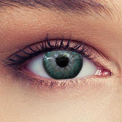 Designlenses , lentilles de couleur turquoise sans correction (0,00 dioptries), naturelles colorées, 30 jours d'utilisation, 1 paire (2 pièces) (Turquoise) Designlenses , lentilles de couleur turquoise sans correction (0,00 dioptries), naturelles colorées, 30 jours d'utilisation, 1 paire (2 pièces) (Turquoise)