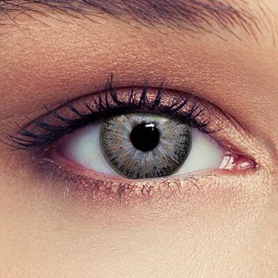 Designlenses Lentilles de contact de couleur gris sans dioptries, contacts pour un look naturel, 30 jours d'utilisation + étui à lentilles Designlenses Lentilles de contact de couleur gris sans dioptries, contacts pour un look naturel, 30 jours d'utilisation + étui à lentilles
