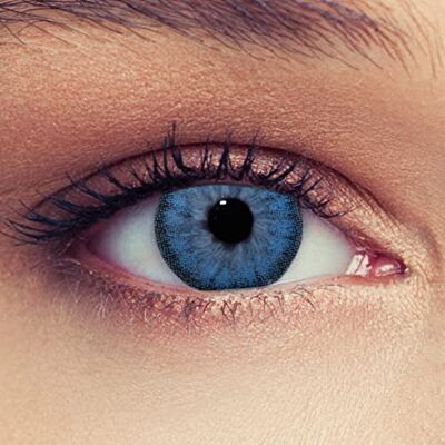 Designlenses Lentilles de contact de couleur ciel bleu sans dioptries, contacts pour un look naturel, 30 jours d'utilisation + étui à lentilles Designlenses Lentilles de contact de couleur ciel bleu sans dioptries, contacts pour un look naturel, 30 jours d'utilisation + étui à lentilles