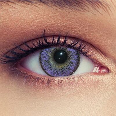 Designlenses , Lentilles contact de couleur violet foncé naturel sans correction, 1 paire (2 pcs), pour un look naturel, trois mois d'utilisation + étui à lentilles „Natural“ (Violet) Designlenses , Lentilles contact de couleur violet foncé naturel sans correction, 1 paire (2 pcs), pour un look naturel, trois mois d'utilisation + étui à lentilles „Natural“ (Violet)