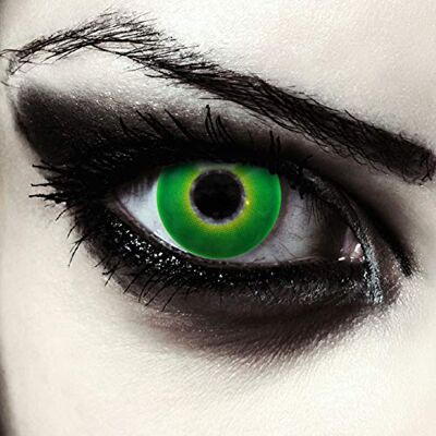 Designlenses lentilles de couleur vert pour halloween costume Chapelier fou, 1 paire (2 pcs), sans correction + étui à lentilles "Hulk Green Designlenses lentilles de couleur vert pour halloween costume Chapelier fou, 1 paire (2 pcs), sans correction + étui à lentilles "Hulk Green
