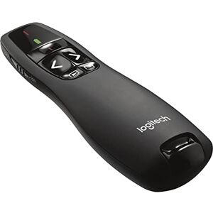 Logitech R400 Télécommande de Présentation sans Fil, 2,4 GHz/Récepteur USB, Pointeur Laser Rouge, Portée de 15 Mètres, 6 Boutons, Commande Intuitive de Diaporama, Indicateur de Batterie, PC Noir Logitech R400 Télécommande de Présentation sans Fil, 2,4 GHz/Récepteur USB, Pointeur Laser Rouge, Portée de 15 Mètres, 6 Boutons, Commande Intuitive de Diaporama, Indicateur de Batterie, PC Noir