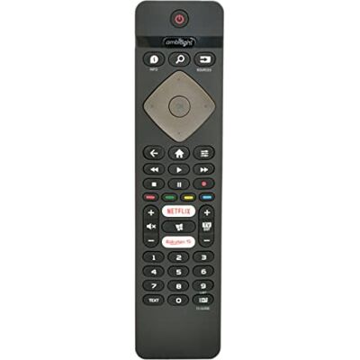 REMOtech Télécommande de rechange pour téléviseur LED intelligent Philips Ambilight 24PFS6855/12 32PFS6805/12 65PUS6554/12 43PFS6805/12 58PUS6504/12 REMOtech Télécommande de rechange pour téléviseur LED intelligent Philips Ambilight 24PFS6855/12 32PFS6805/12 65PUS6554/12 43PFS6805/12 58PUS6504/12