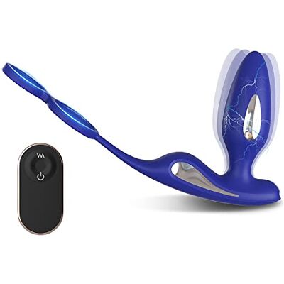 CIONIC Plug Anale Choc électrique vibrateur anal godemichet anal masseur de prostate télécommande retard anneau jouets sexuels (télécommande bleue) CIONIC Plug Anale Choc électrique vibrateur anal godemichet anal masseur de prostate télécommande retard anneau jouets sexuels (télécommande bleue)